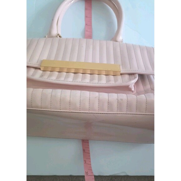 Ted Baker London Handbag Purse Patent Leather Quilted Tote Baby Pink Feminine - Picture 4 of 16